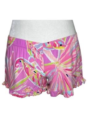 Lilly Pulitzer Kya Short Ruffle Hem Beach Shorts Amethyst Sunseekers XXS 24486